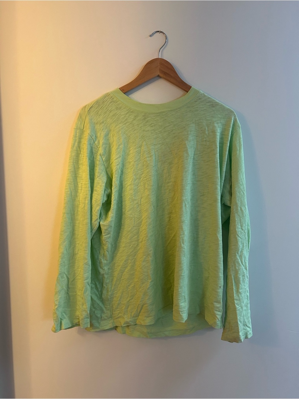 Aritzia Wilfred Long Sleeve Tee in Light Green - 100% Cotton